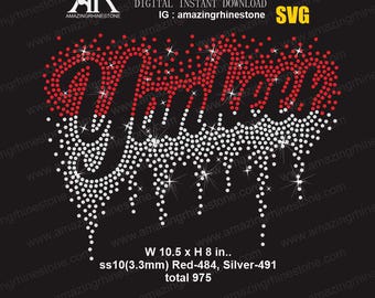 Yankees rhinestone template digital instant download, cut file svg. png.
