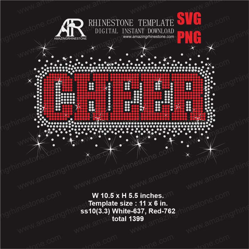 CHEER Rhinestone Template Digital Instant Download, Cut File Svg. Png ...