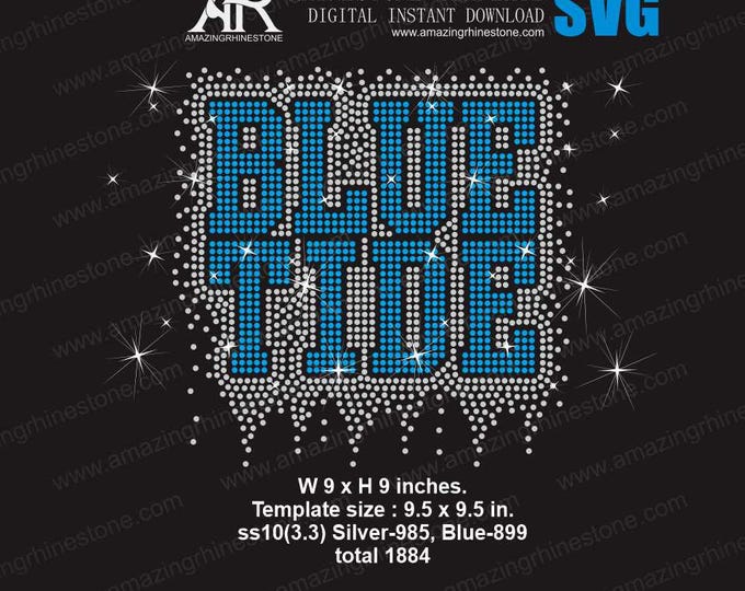 BLUE TIDE Rhinestone Template Digital Instant Download, Cut File Svg ...