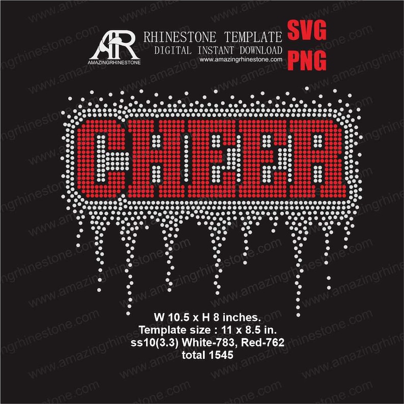 CHEER Rhinestone Template Digital Instant Download, Cut File Svg, Eps ...