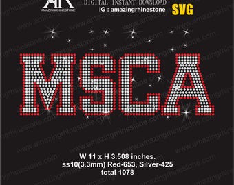 MSCA  rhinestone template digital instant download, cut file svg. png.