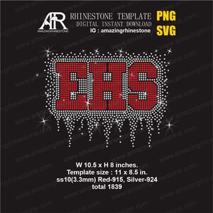 EHS sjabloon voor strasssteentjes op maat, digitaal direct te downloaden, snijbestand (svg.png).