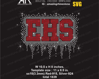 EHS custom order  rhinestone template digital instant download, cut file svg. png.