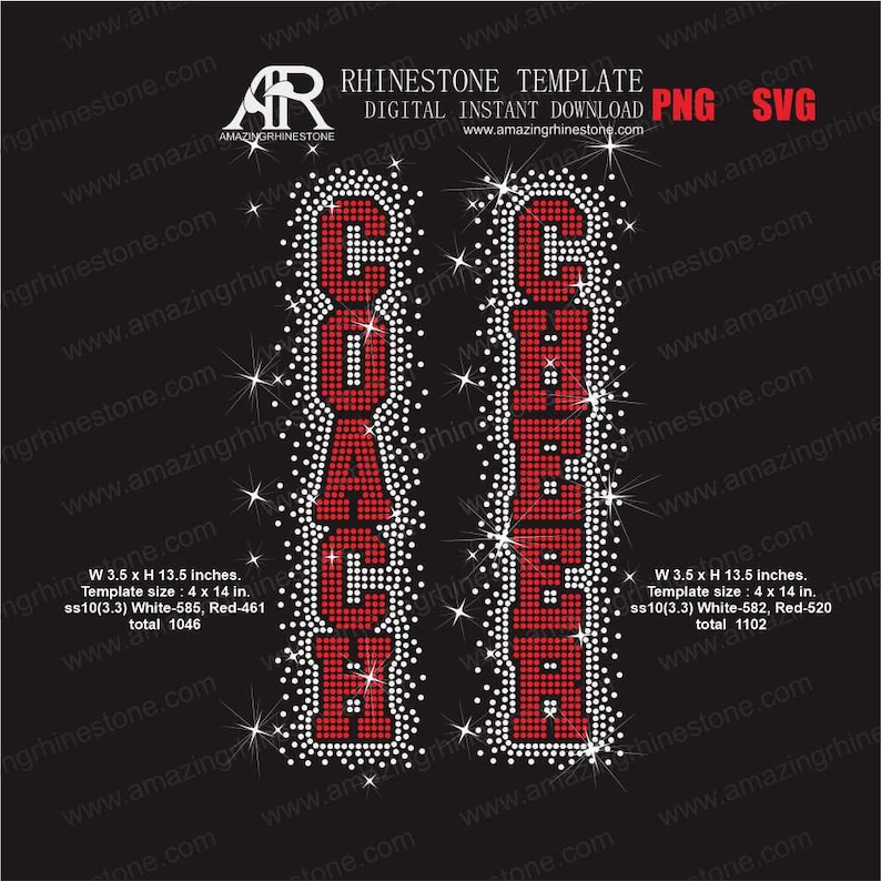 Coach Rhinestone Template COACH CHEER Sleeve Rhinestone Template Digital Instant Download, Cut ...