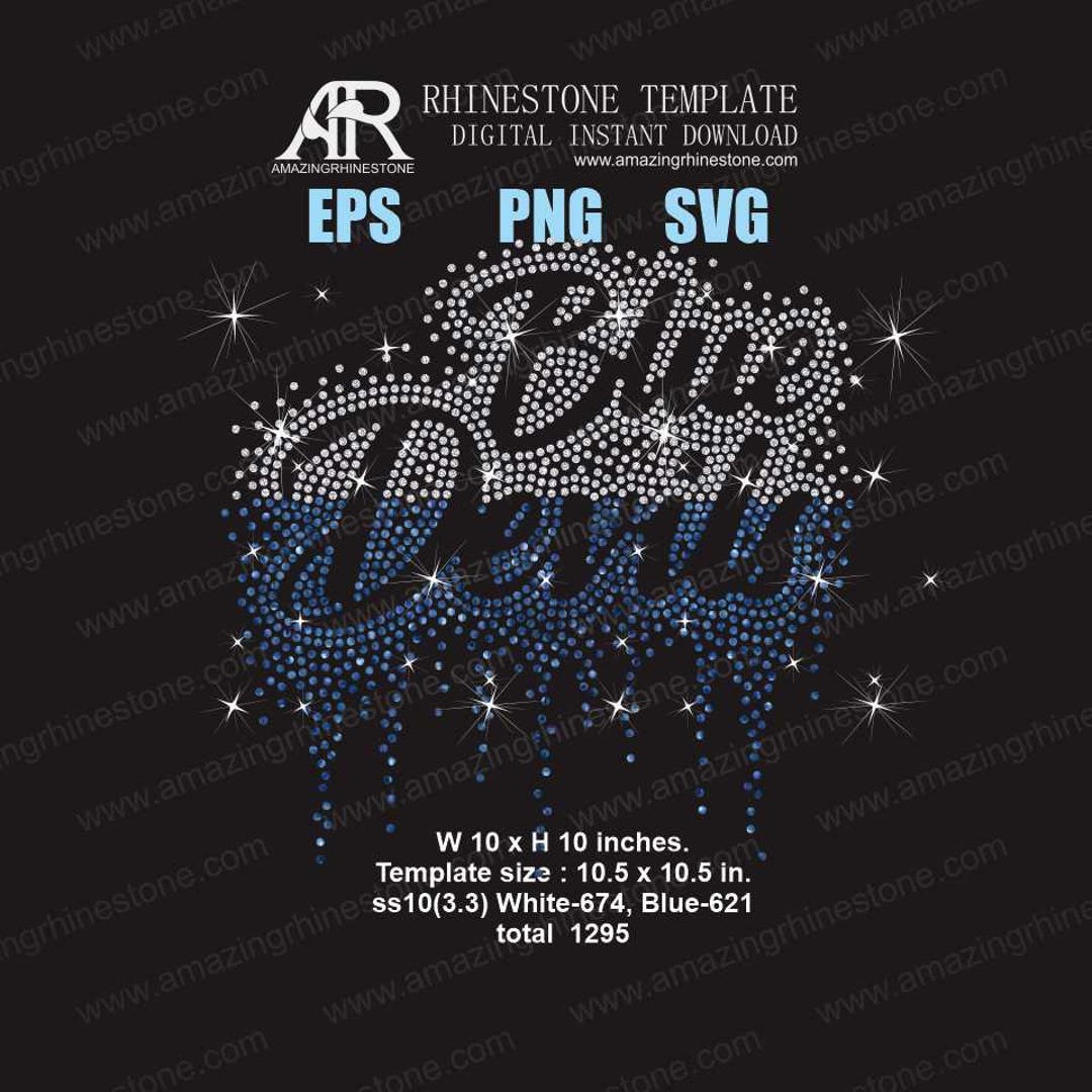 Blue Devils Rhinestone Template Digital Instant Download, Cut File Svg ...