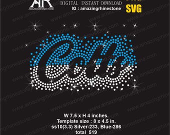Colts 7.5x4 in rhinestone template digital instant download, cut file svg. png.