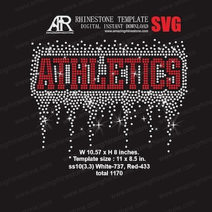 ATHELETICA strass sjabloon digitale instant download, gesneden bestand svg, eps, png.