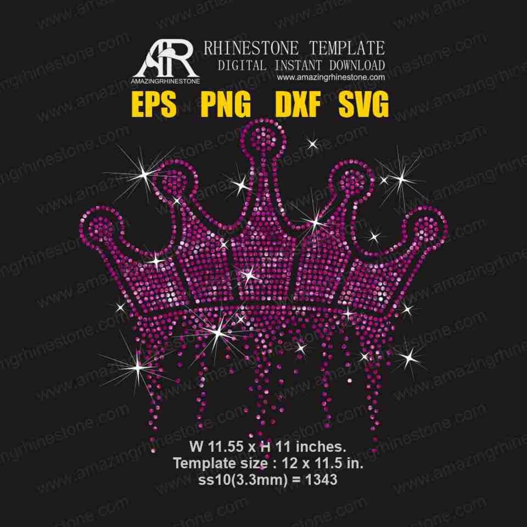 Large Crown Rhinestone Template Digital Instant Download, Cut File Svg ...