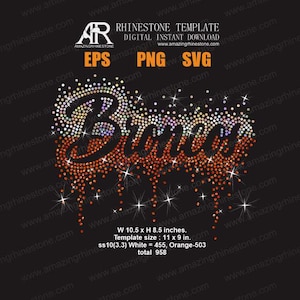 Broncos Strass sjabloon digitale instant download, gesneden bestand svg, eps, png.