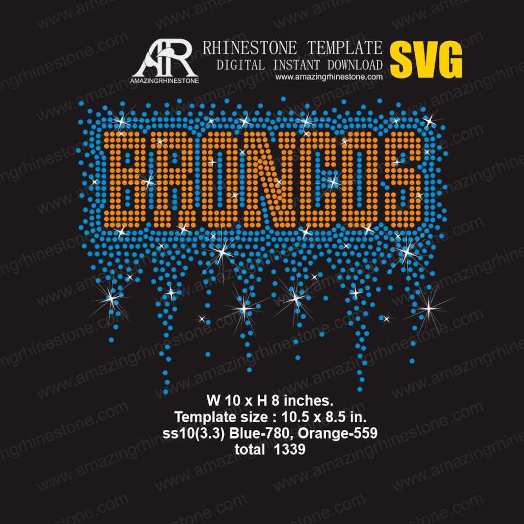 BRONCOS Rhinestone Template Digital Instant Download, Cut File Svg, Eps ...