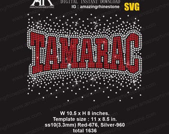TAMARAC rhinestone template digital instant download, cut file svg. png.