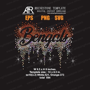 Bengalen Strass sjabloon digitale instant download, gesneden bestand svg, eps, png.