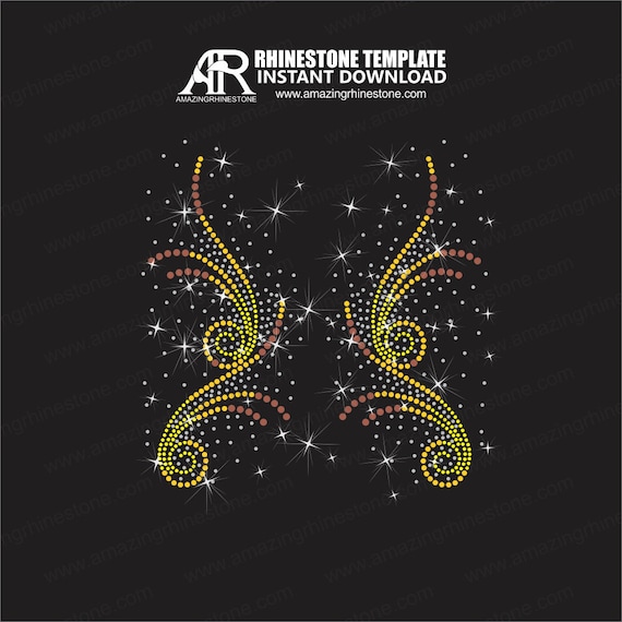 Swirls Rhinestone Templates Rhinestone Svg Cut File Dot Art | Etsy Canada