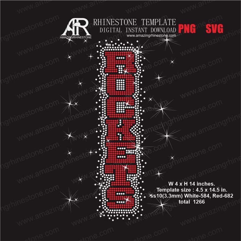 ROCKETS Vertical Rhinestone Template Digital Instant Download, Cut File ...
