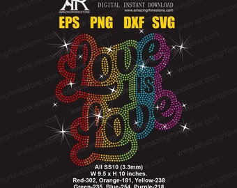 Love is Love  rhinestone template film, cricut, svg, png, eps