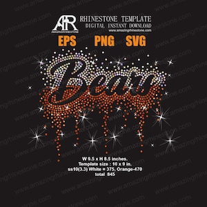 Beren strass sjabloon digitale instant download, gesneden bestand svg, eps, png.