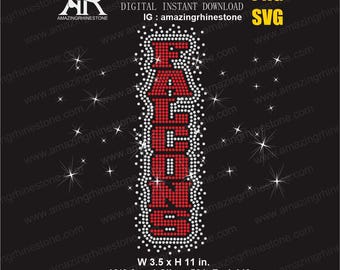 FALCONS  rhinestone template digital instant download, cut file svg. png.