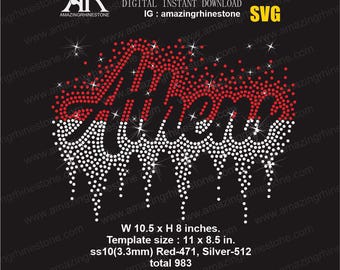 Athens  rhinestone template digital instant download, cut file svg, eps, png.