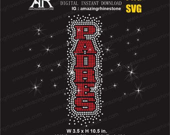 PADRES vertical rhinestone template digital instant download, cut file svg. png.