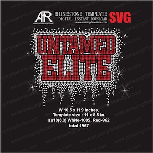 UNTAMED ELITE strass sjabloon digitale instant download, gesneden bestand svg, eps, png.