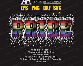 Pride rhinestone template film, cricut, svg, png, eps