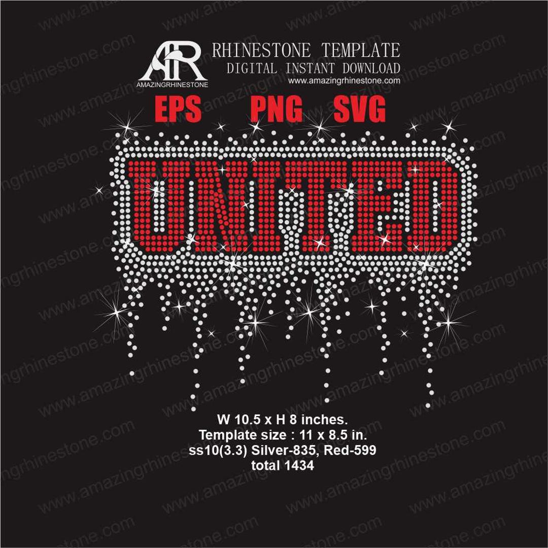 UNITED All Capital Rhinestone Template Digital Instant Download, Cut ...