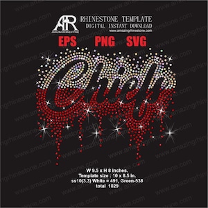 Modelo de strass do Chiefs para download instantâneo digital, arquivo de corte svg, eps, png.
