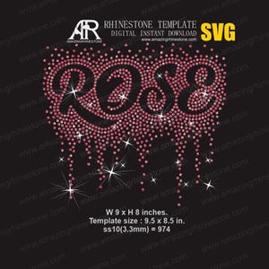 Rose Strass sjabloon digitale instant download, gesneden bestand svg, eps, png.