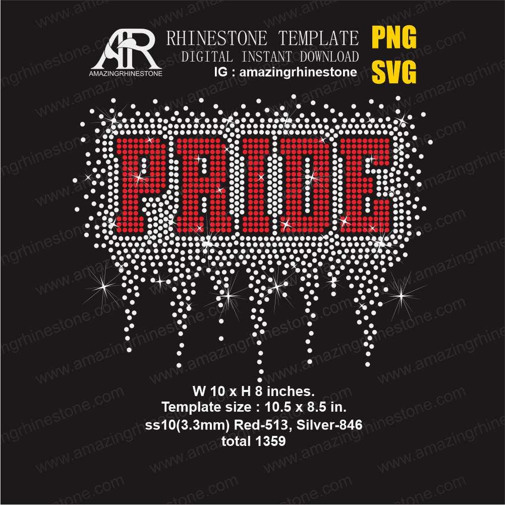 PRIDE Rhinestone Template Digital Instant Download, Cut File Svg. Png ...