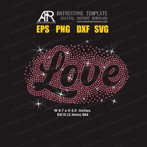Amor plantilla de pedrería descarga instantánea digital, archivo cortado svg, eps, png.