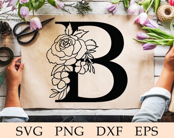 Download Flower Initial B Svg Etsy