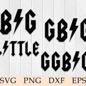 Große kleine GBig GGBig Svg, Sorority Svg, große kleine Geschenk, große kleine Shirts Svg, aufhellenden Bolt, Rock, offenbaren, big Little Bundle Svg