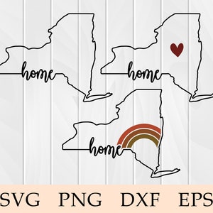 New York Svg, New York Home Svg, New York Silhouette Svg, ich liebe New York Svg, Regenbogen, Herz, New York Liebe, Svg, Clipart, Digital, Svg, Cricut,