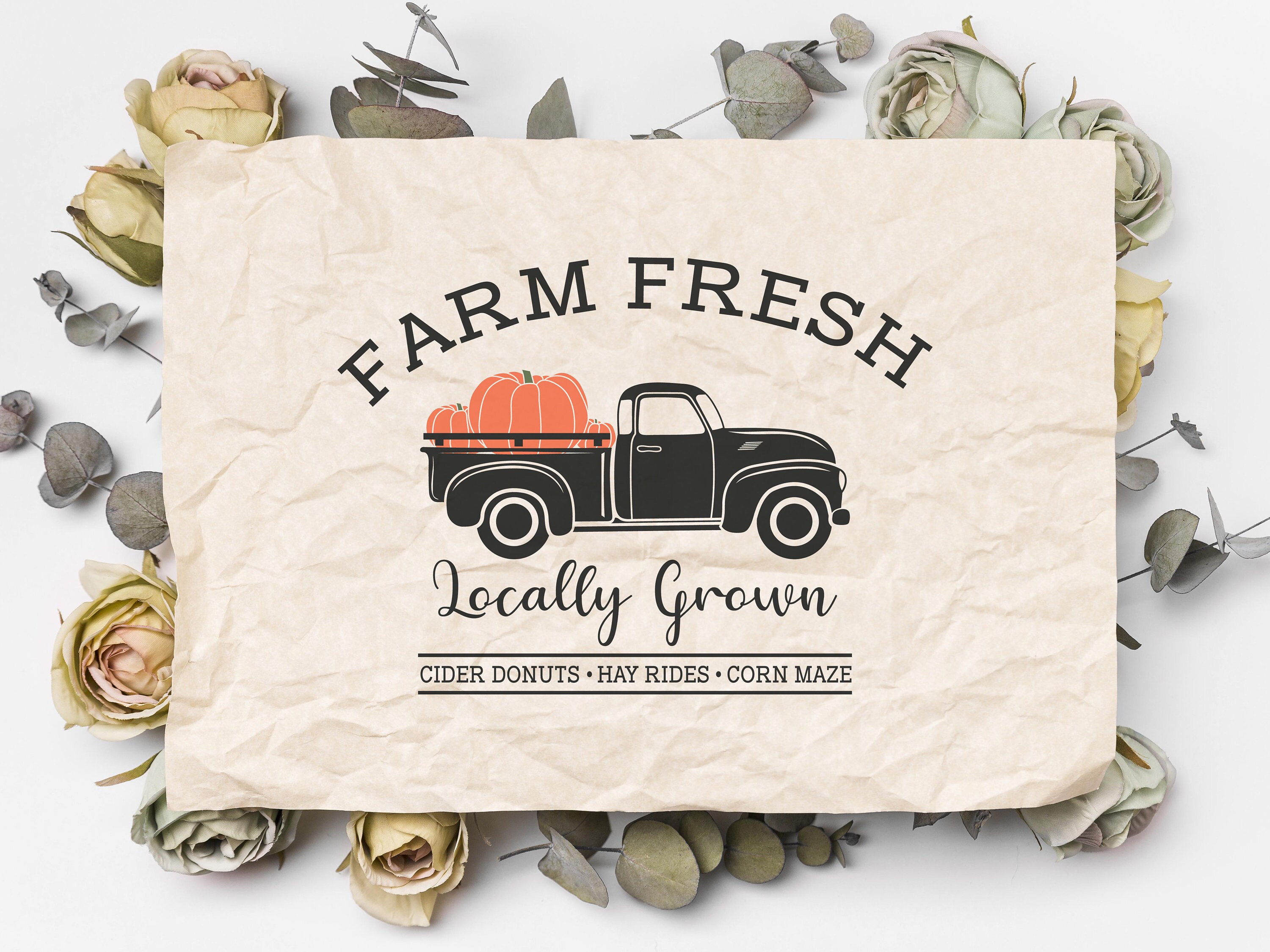 Download Farm Fresh Pumpkins svg Vintage Truck svg Vintage Pumpkin ...