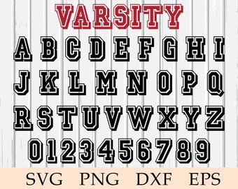 Varsity Font svg, Block Font svg, Varsity Alphabet svg, Vintage Varsity Font,  College Sport Font, Baseball, Cricut, svg, Digital Download