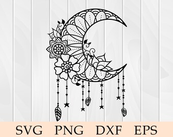 ドリームキャッチャー svg、ムーンドリームキャッチャー svg、フラワームーン svg、フローラル、マンダラ svg、ボヘミアン、ドリーマー、ヨガ、デジタル、svg、クリカット、ベクター、クリップアート