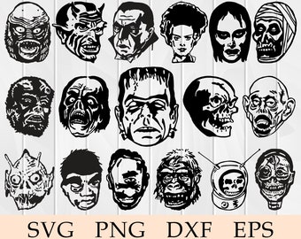 Movie Monster Bundle svg, Classic Horror Monsters svg, Halloween, Frankenstein, Dracula, Bride of Frankenstein, svg, Cricut, Clipart, Vector