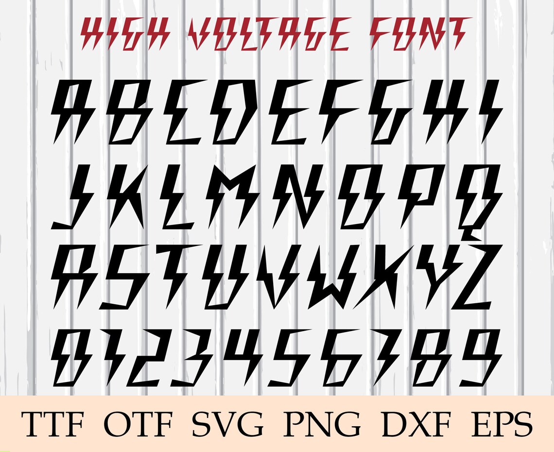 High Voltage Font Svg Electric Font Svg Electricity Font Etsy Hong Kong