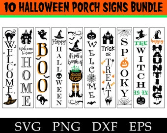 Halloween Porch Sign Bundle, Halloween Vertical Sign Bundle svg, Halloween svg, Halloween svg Bundle, Cricut, Silhouette, svg, png, Vector