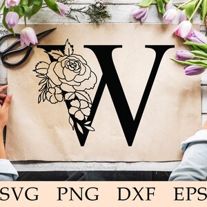 Fonte botânica svg, letra floral W svg, alfabeto floral W svg, inicial W svg, letra botânica W svg, fonte de flor W, monograma W, svg