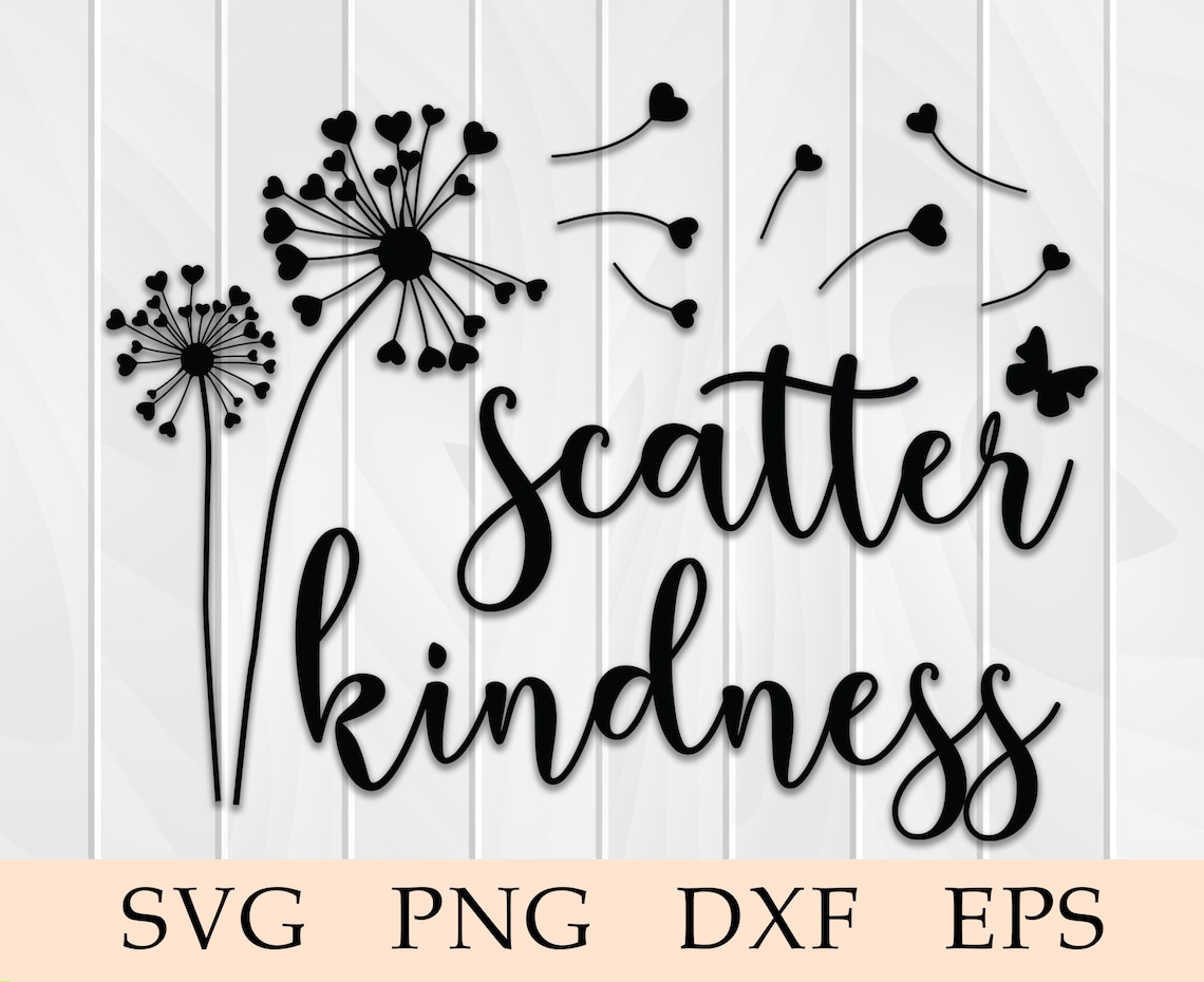 Dandelion Hearts Svg Dandelion Scatter Kindness Svg Kindness - Etsy