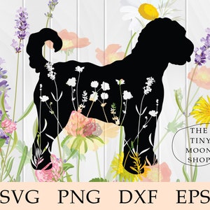 Floral Goldendoodle Silhouette svg, Flower Goldendoodle svg, Goldendoodle Silhouette svg, Goldendoodle svg, Cut File, Cricut, svg, Clip Art