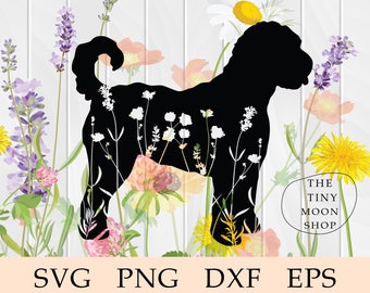 Floral Goldendoodle Silhouette svg, Flower Goldendoodle svg, Goldendoodle Silhouette svg, Goldendoodle svg, Cut File, Cricut, svg, Clip Art