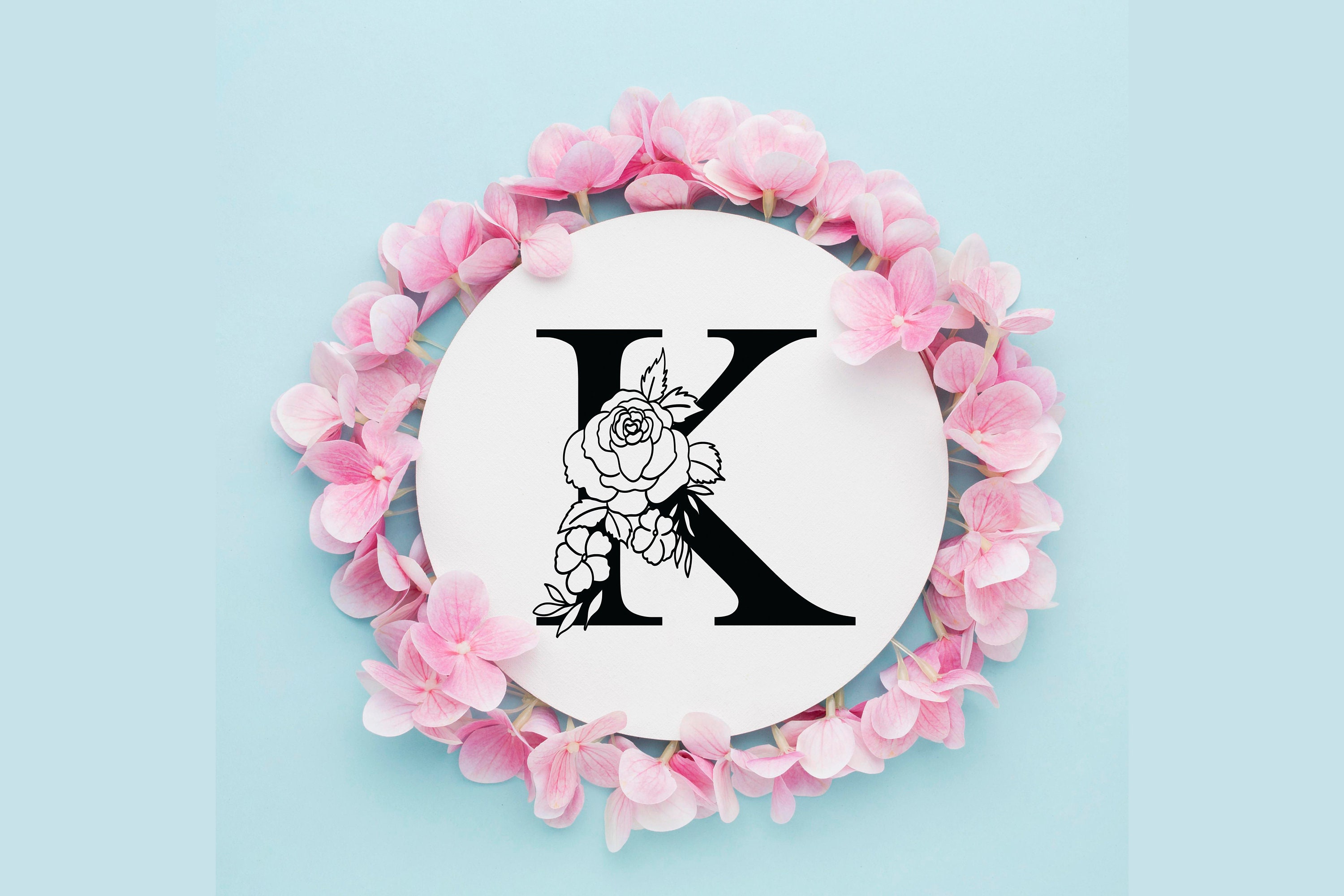 Floral Alphabet Svg Floral Letter K Svg Floral Alphabet K Etsy Canada