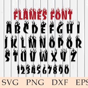 Flame Font svg, Fire Font svg, Thrasher Font svg, Skateboard Font, Cricut Silhouette Font, svg, eps, png, dxf, Téléchargement numérique
