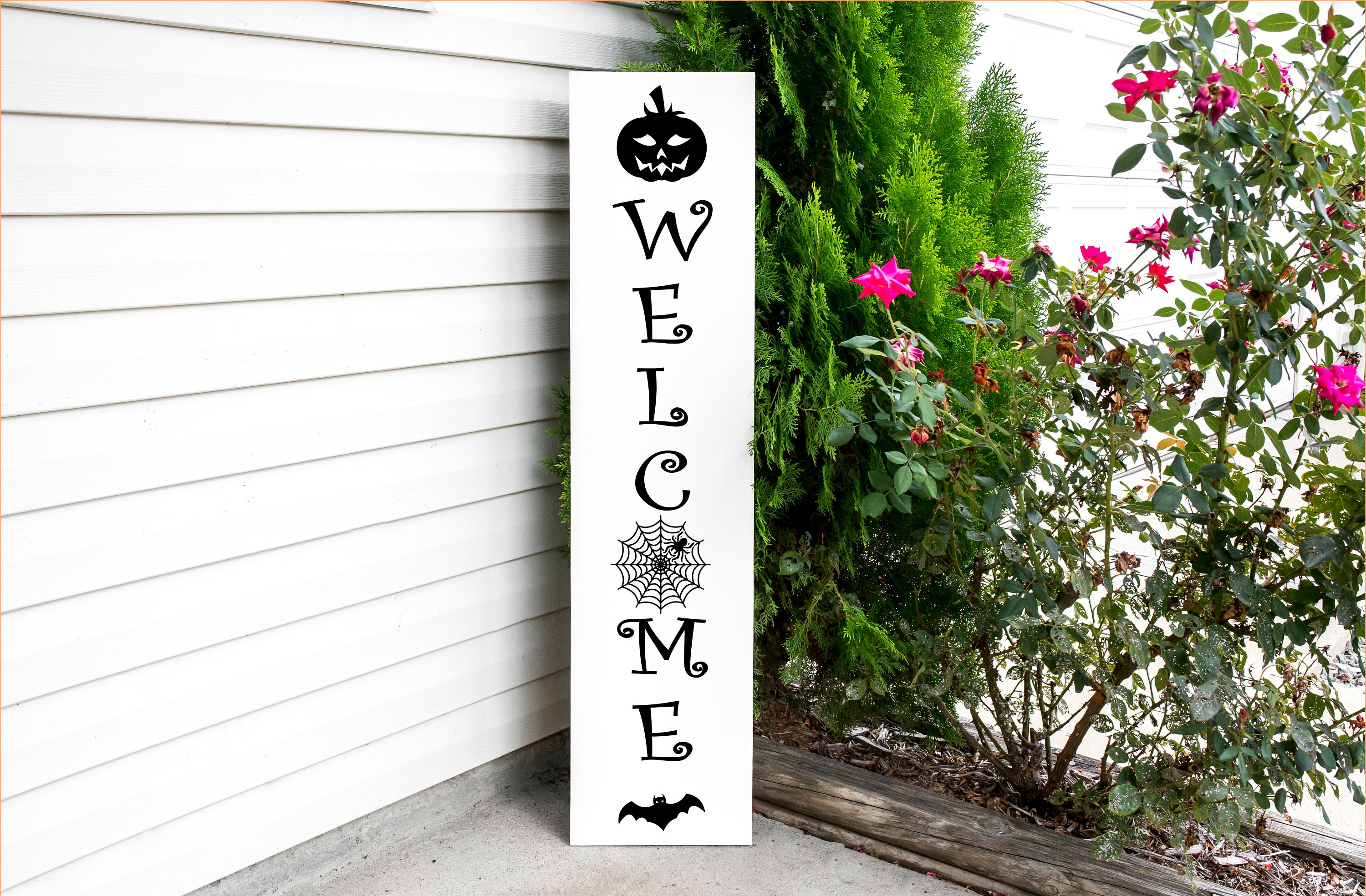 Halloween Porch Sign Svg, Welcome Sign Svg, Halloween Vertical Sign Svg ...