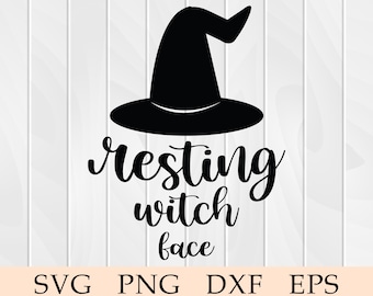休息中の魔女の顔 svg、休息中の魔女の顔 ハロウィーン svg、魔女の顔 svg、Cricut ファイル、シルエット、ダウンロード、svg、png、eps、ベクター、クリップ アート