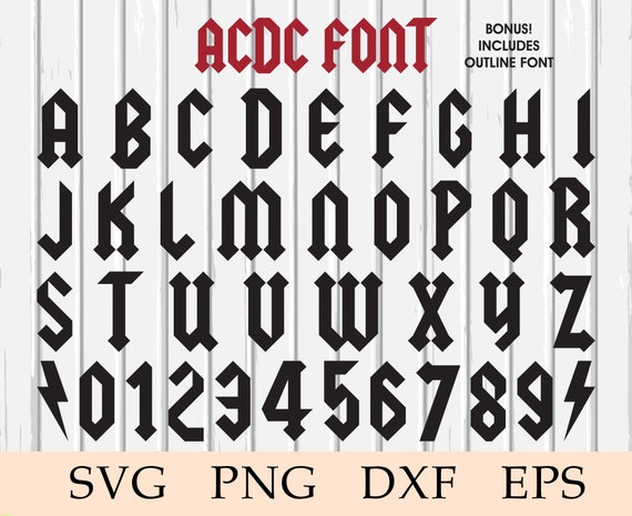 Acdc Rock Font Svg Rock Font Svg Acdc Alphabet Svg Vintage Etsy 日本