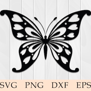 Schmetterling Herzen SVG Cricut schneiden Datei, Silhouette, Monarch Schmetterling, Schmetterling, Svg, Eps, Png, Dxf, geschnitten E-Datei, Clipart, digitale Datei