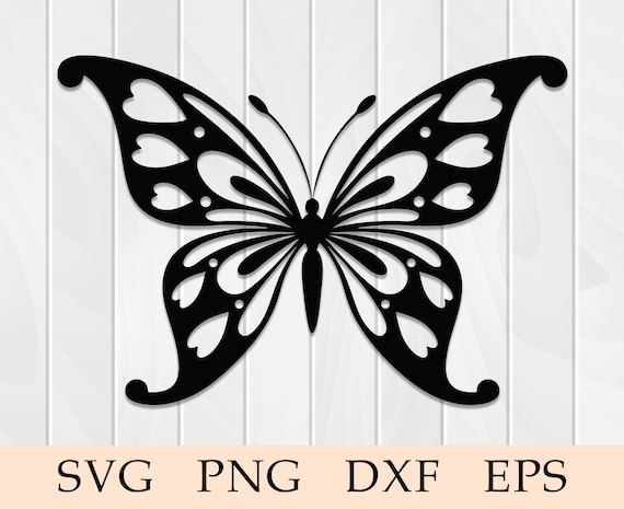 Butterfly Hearts SVG Cricut Cutting File Silhouette Monarch | Etsy